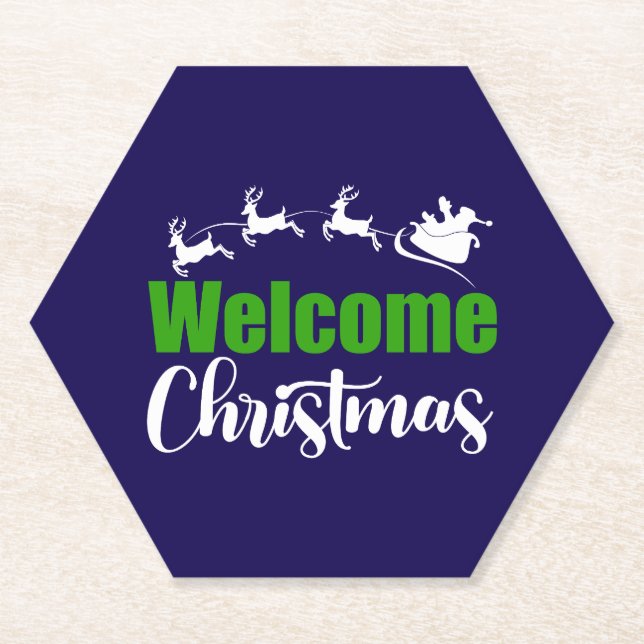 Porta-copo De Papel Bem-vindo Natal-85101 (Frente)