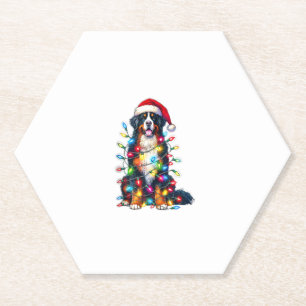 Porta-copo De Papel Bernese Mountain Dog x Luzes de Natal