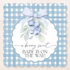 Porta-copo De Papel Berry Sweet Blueberry Gingham Baby Shower