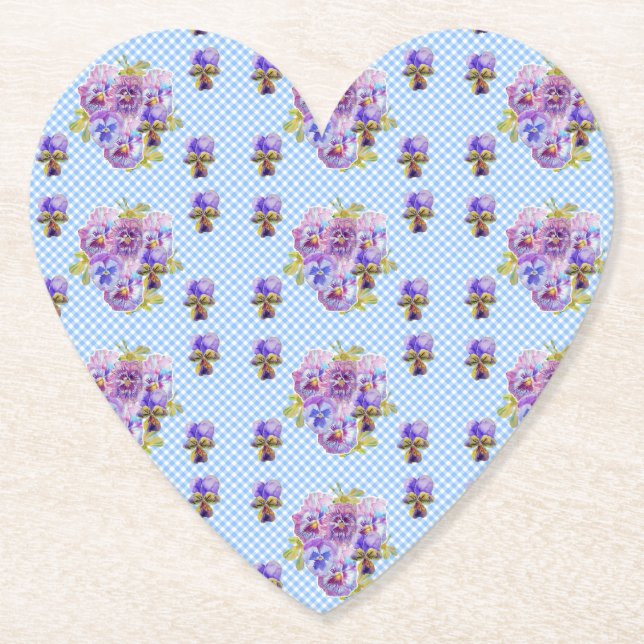 Porta-copo De Papel Bibelinos Florais de Ginga Azul Malva Desbotada (Frente)