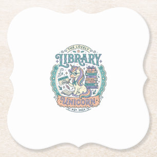 Porta-copo De Papel Biblioteca de Unicórnio Camiseta Gráfica Caprichos