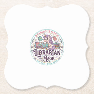 Porta-copo De Papel Bibliotecário Unicórnio de Magia Gráfico de Produt