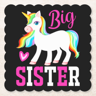 Porta-copo De Papel Big Sister Magical Unicorn com Rainbow Mane & Tail