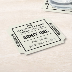 Porta-copo De Papel Bilhete de Cinema Personalizado para a Casa de Mar