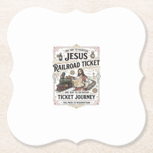 Porta-copo De Papel Bilhete de Trem Jesus Jornada Bilhete de Trem Jesu