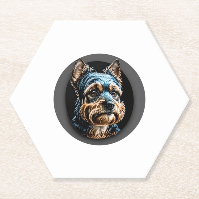 Porta-copo De Papel black yorkshire terrier (Frente)