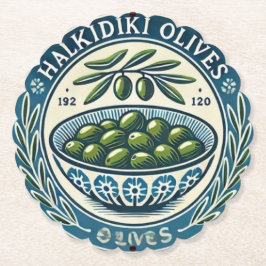 Porta-copo De Papel Blue Bowl Greek Olive Picture Design