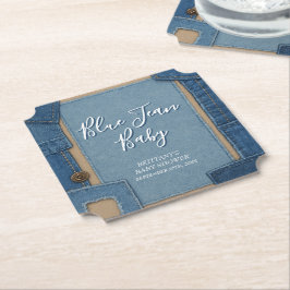 Porta-copo De Papel Blue Jean Baby Denim Baby Shower