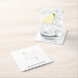 Porta-copo De Papel Blush Ampersand Casamento | Coquetel