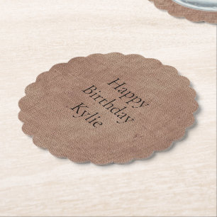 Porta-copo De Papel Blush Faux Linen (aparência de linho)