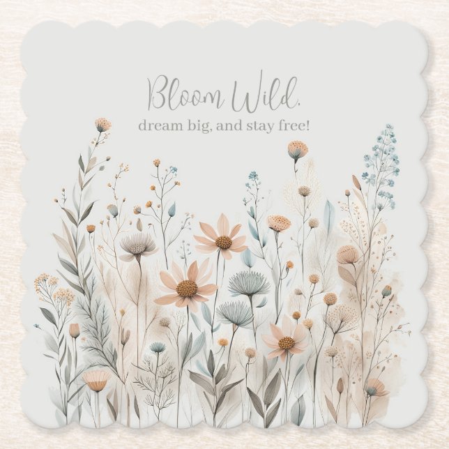Porta-copo De Papel Boho Wildflower (Frente)