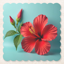 Porta-copo De Papel Bold e Belo: O Charme Red Hibiscus