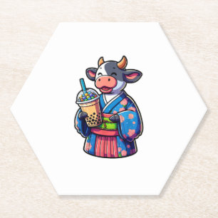 Porta-copo De Papel Bolha de Bebendo de Vaca Chá Japonês Kimono _2