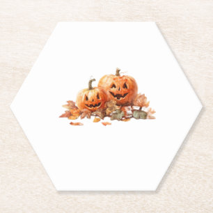 Porta-copo De Papel Bombas de Halloween por Aquarela com Folhas de out
