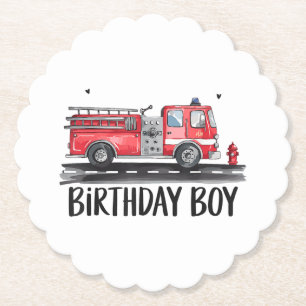 Porta-copo De Papel Bombeiros de caminhão O aniversário da família Boy