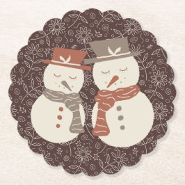 Porta-copo De Papel Bonecos de neve descontraídos - 2 casal de bonecos