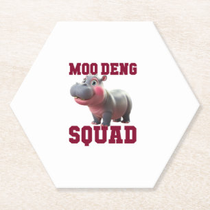 Porta-copo De Papel Bonita MOO DENG SQUAD Baby Hippo Team Anima Menina