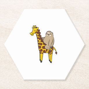 Porta-copo De Papel Bonita Sloth Voando na Girafa Ama Girafas e Slo