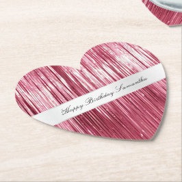 Porta-copo De Papel Bonito Gelado Rosa Tinsel Stripes