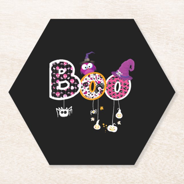 Porta-copo De Papel Boo Halloween (Frente)