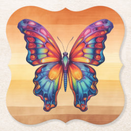 Porta-copo De Papel Borboleta Azul Laranja Asas
