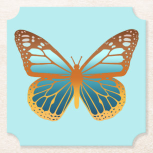 Porta-copo De Papel Borboleta Gradiente Azul e Laranja