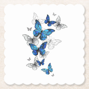 Porta-copo De Papel Borboletas Azuis Morpho