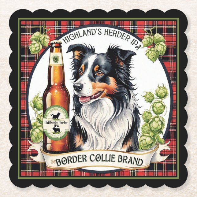 Porta-copo De Papel Border Collie IPA (Frente)