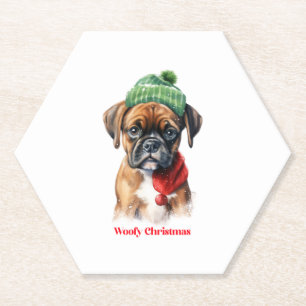 Porta-copo De Papel Boxer Dog Natal X-Mas presente de desejo Woofy Chr