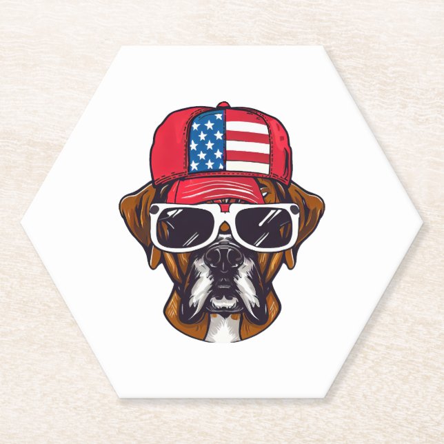 Porta-copo De Papel Boxer Dog USA (Frente)