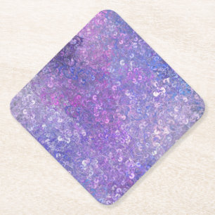 Porta-copo De Papel Brilho de Lantejoulas Rosa e Roxo