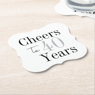 Porta-copo De Papel Brinde a 40 Anos Festa Minimal Prata