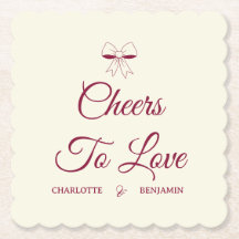 Brinde ao Amor Burgundy Script Ivory Laço Casament