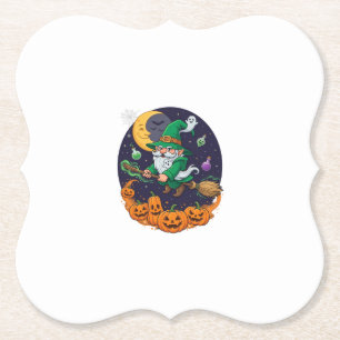 Porta-copo De Papel Bruxa de Halloween Gnome Vassoura Abóboras Lua