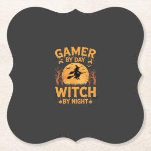 Porta-copo De Papel Bruxa Gamer Design de Jogos de Halloween