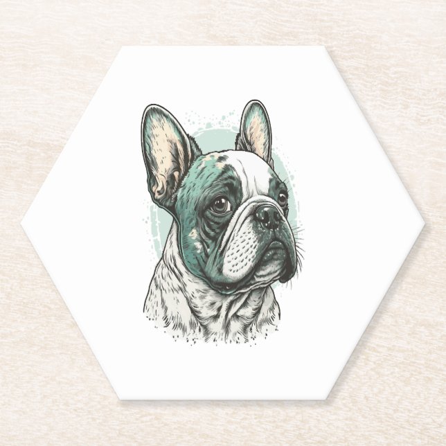 Porta-copo De Papel Buldogue francês (Frente)