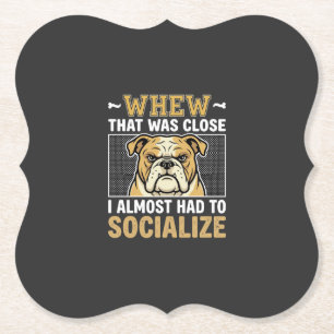 Porta-copo De Papel Bulldog Engraçado Socializar Cachorro