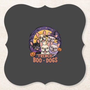 Porta-copo De Papel Bulldog Francês Boo Dogs Halloween Vetor
