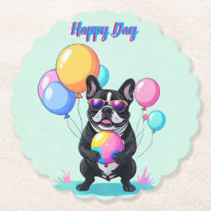 Porta-copo De Papel Bulldogue Francês Dia Feliz Bulldogue Francês 