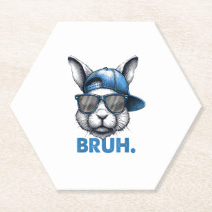 Porta-copo De Papel Bunny Face Bruh Meme Engraçado Dizendo Irmão Sauda