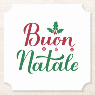 Porta-copo De Papel Buon Natale Red e Green Christmas