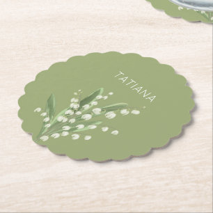 Porta-copo De Papel Buquê Floral de Lírio do Vale com Nome Personaliza