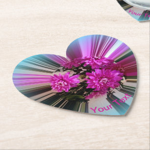 Porta-copo De Papel Buquê Floral de Padrão de Flor Rosa Brilhante Pers