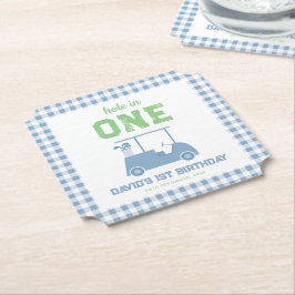 Porta-copo De Papel Buraco em Um Par Tee Boy 1º Aniversário