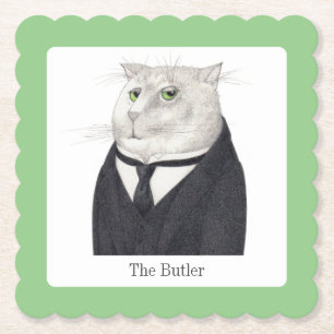 Porta-copo De Papel BUTLER CAT Coasters de Papel Quadrados Escalonados