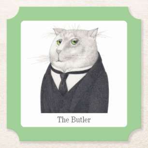 Porta-copo De Papel BUTLER CAT Ingressos Pires de Copos + Texto