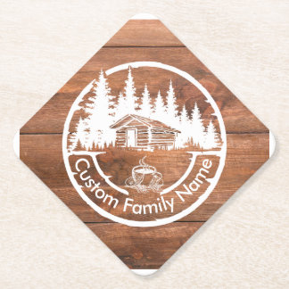Porta-copo De Papel Cabana de Campo Rustica Celeiro | Nome da Família