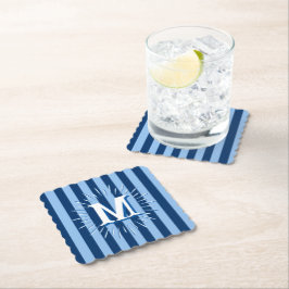 Porta-copo De Papel Cabana Stripes in Blue Personalized