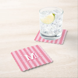 Porta-copo De Papel Cabana Stripes in Pink Personalized