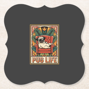 Porta-copo De Papel Cachorro Arte Popular Retro Pug
